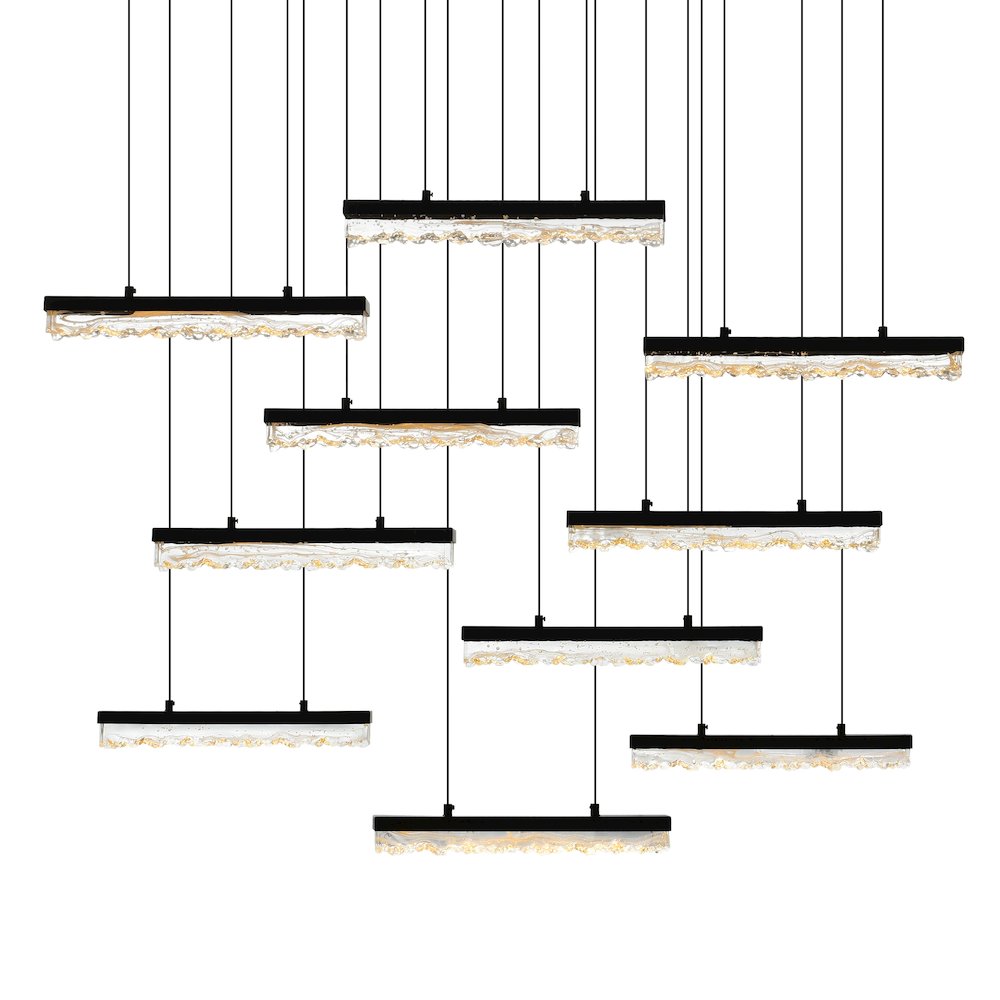 Stagger Integrated LED Black Chandelier. Picture 2