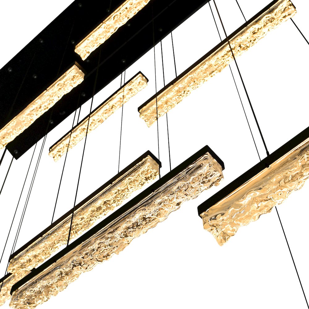 Stagger Integrated LED Black Chandelier. Picture 3