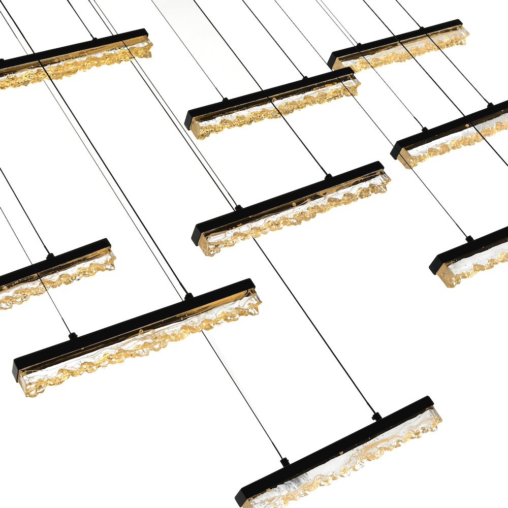 Stagger Integrated LED Black Chandelier. Picture 4