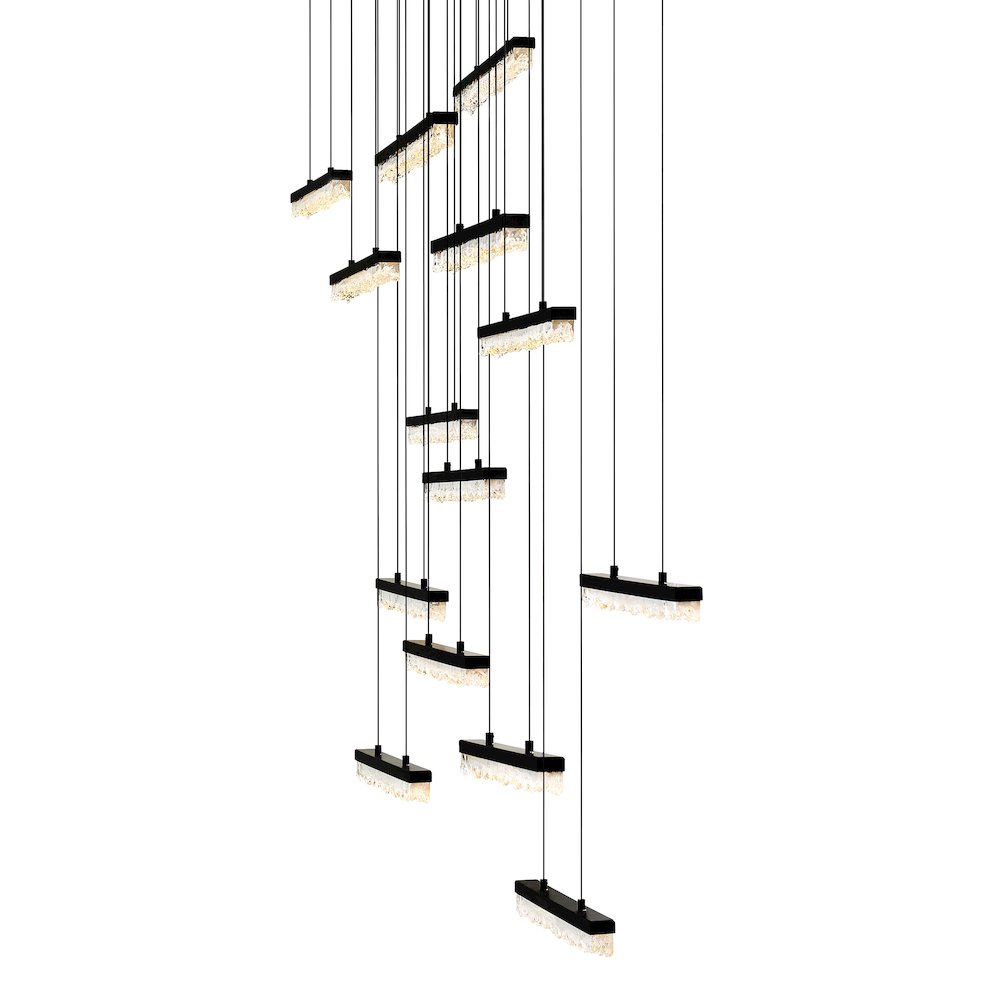 Stagger Integrated LED Black Chandelier. Picture 3