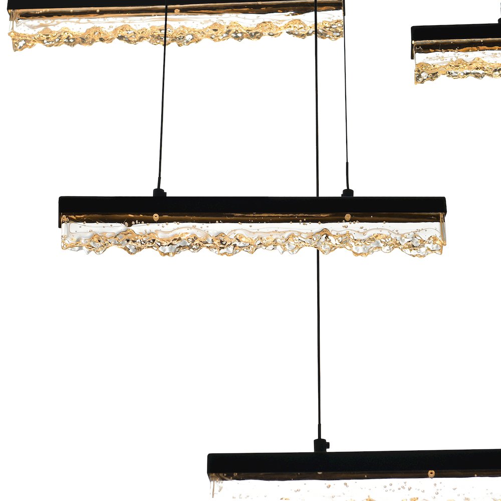 Stagger Integrated LED Black Chandelier. Picture 5