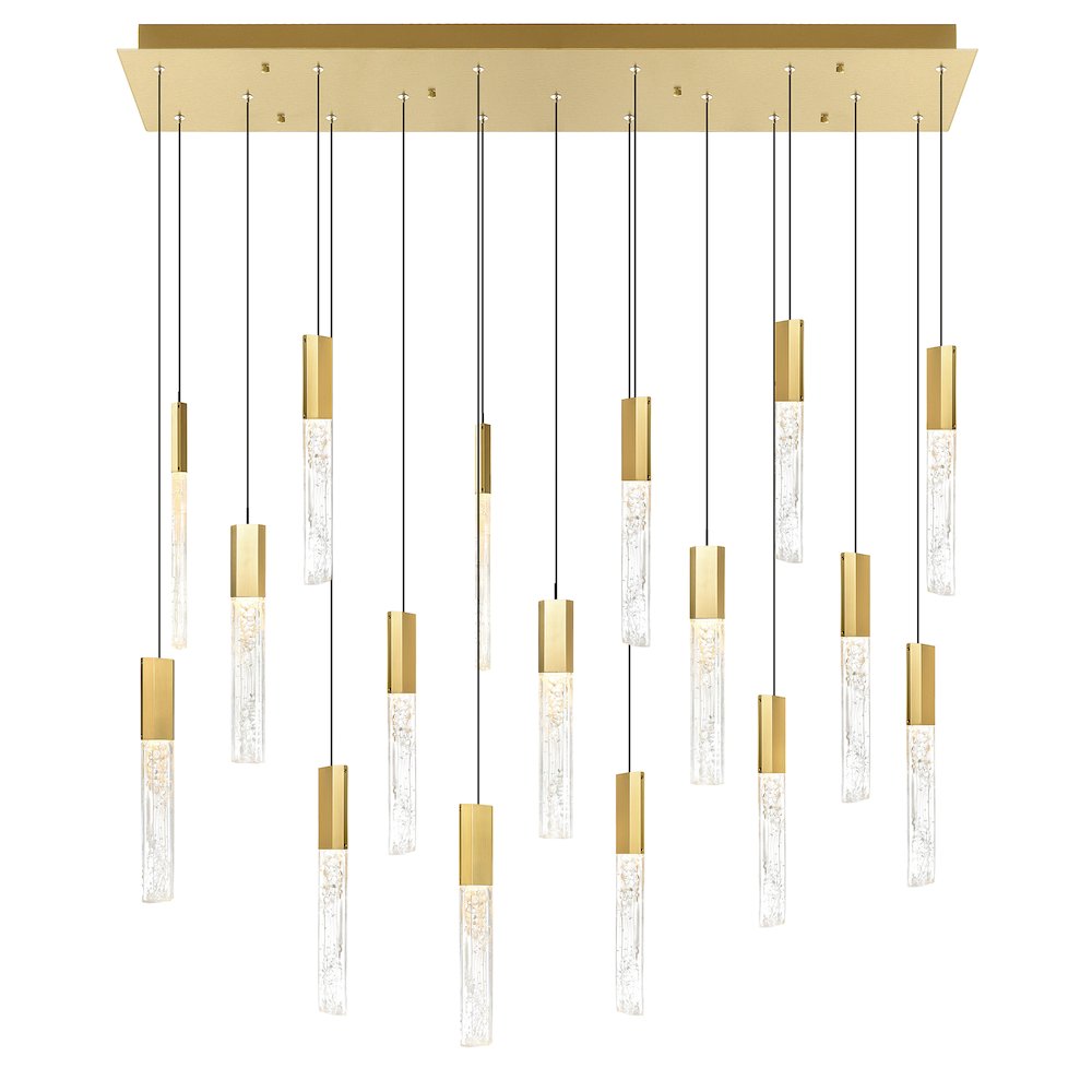 Greta Integrated LED Brass Chandelier. Picture 1