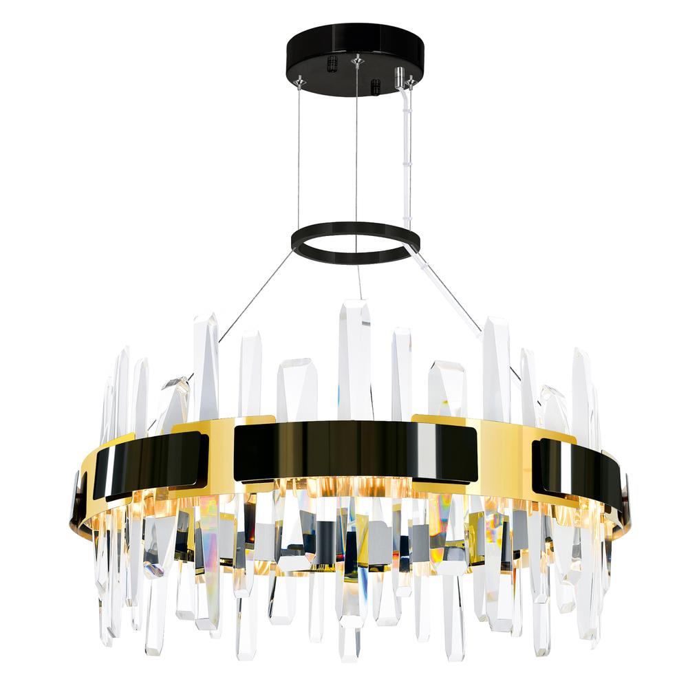 Aya LED Integrated Pearl Black Chandelier. Picture 1