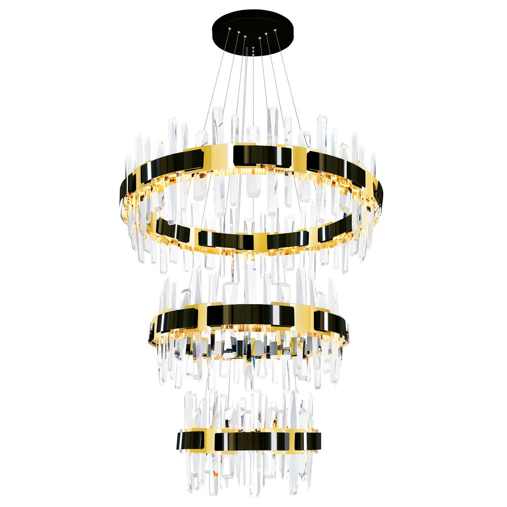 Aya LED Integrated Pearl Black Chandelier. Picture 2