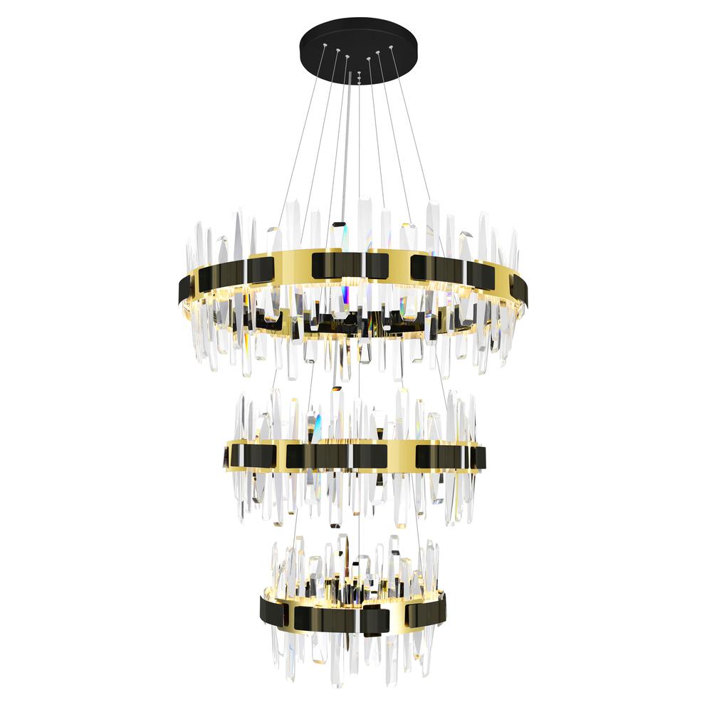Aya LED Integrated Pearl Black Chandelier. Picture 3