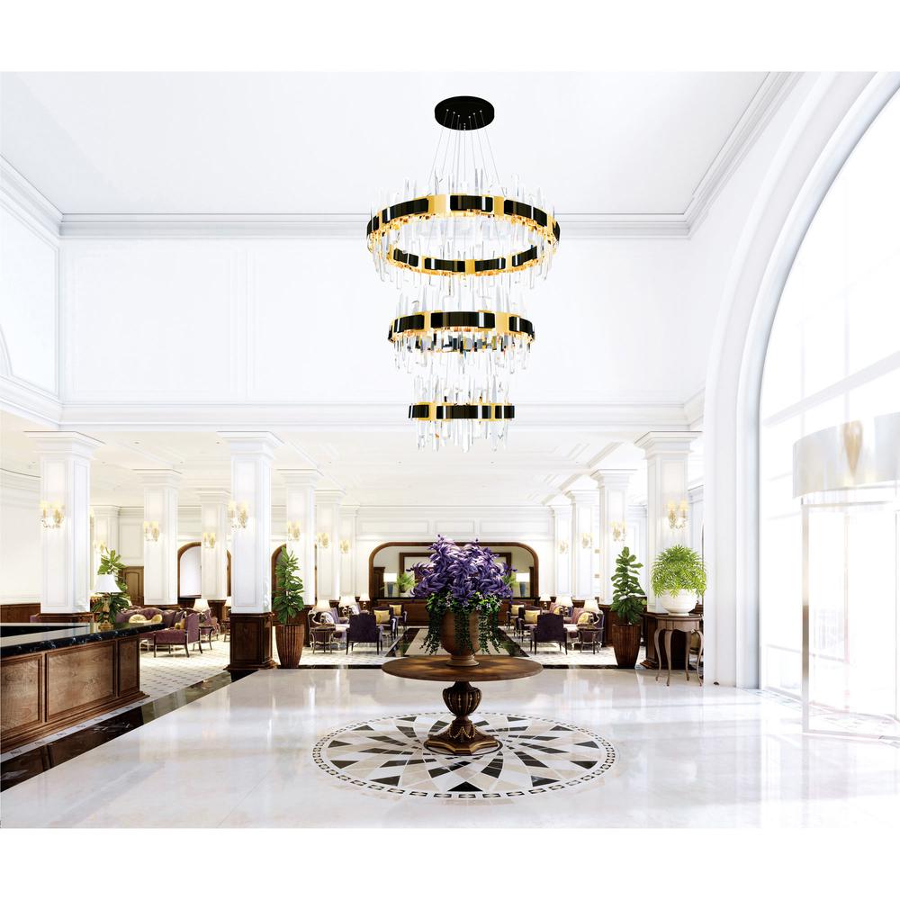 Aya LED Integrated Pearl Black Chandelier. Picture 7