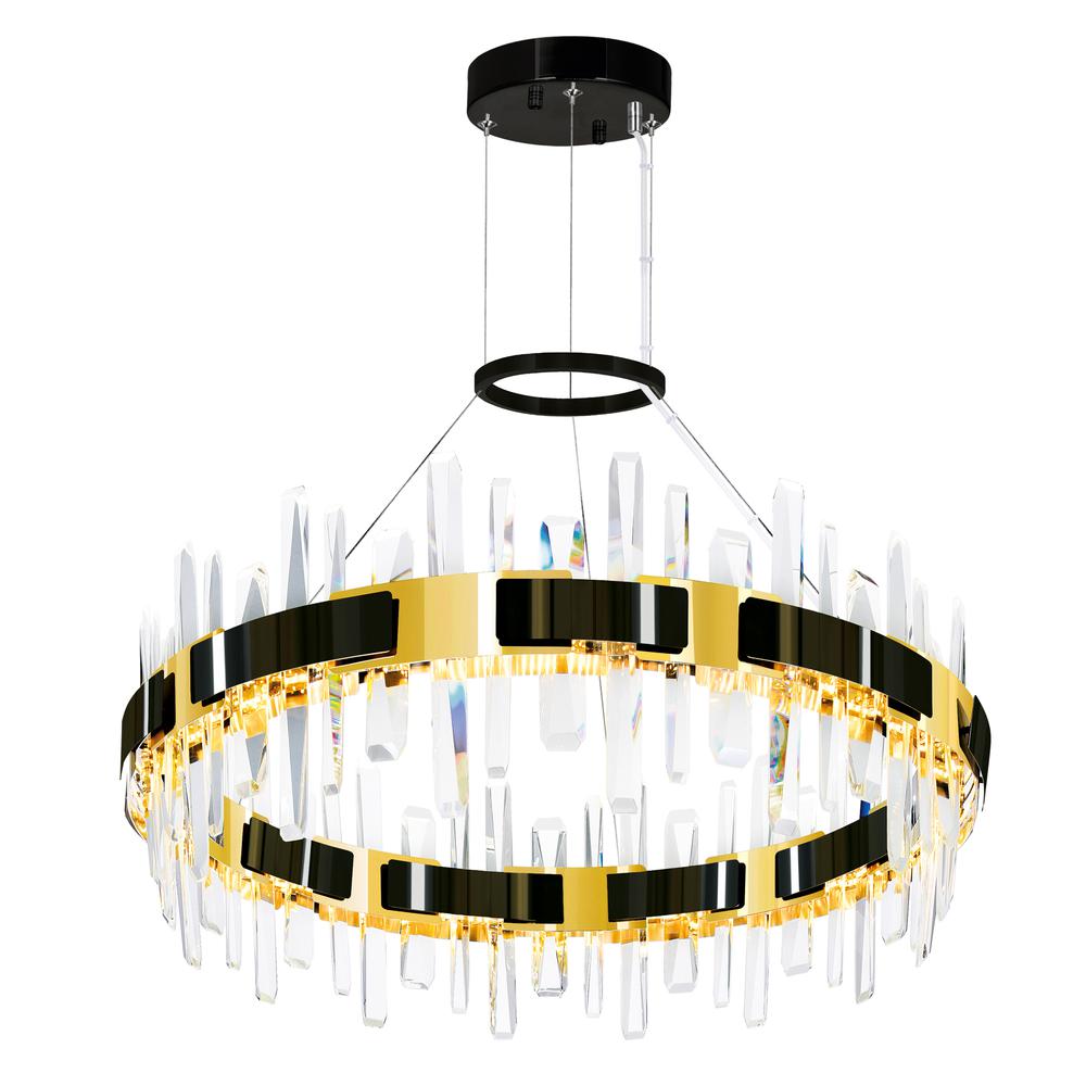 Aya LED Integrated Pearl Black Chandelier. Picture 1