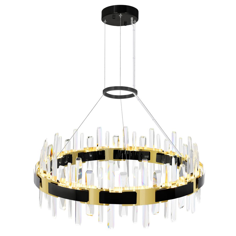 Aya LED Integrated Pearl Black Chandelier. Picture 2