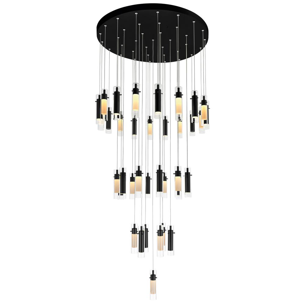 Olinda LED Integrated Black Chandelier. Picture 1
