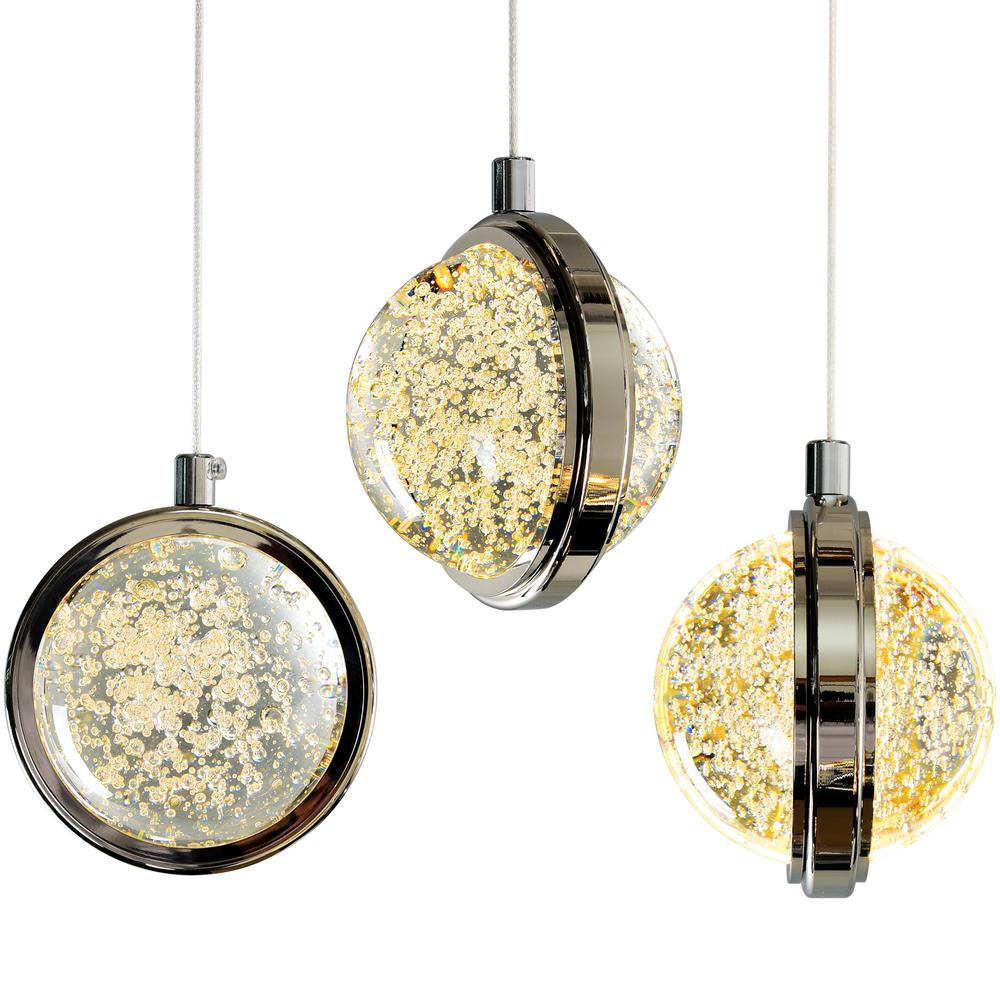 Salvador 32 in LED Integrated Polished Nickel Chandelier. Picture 2