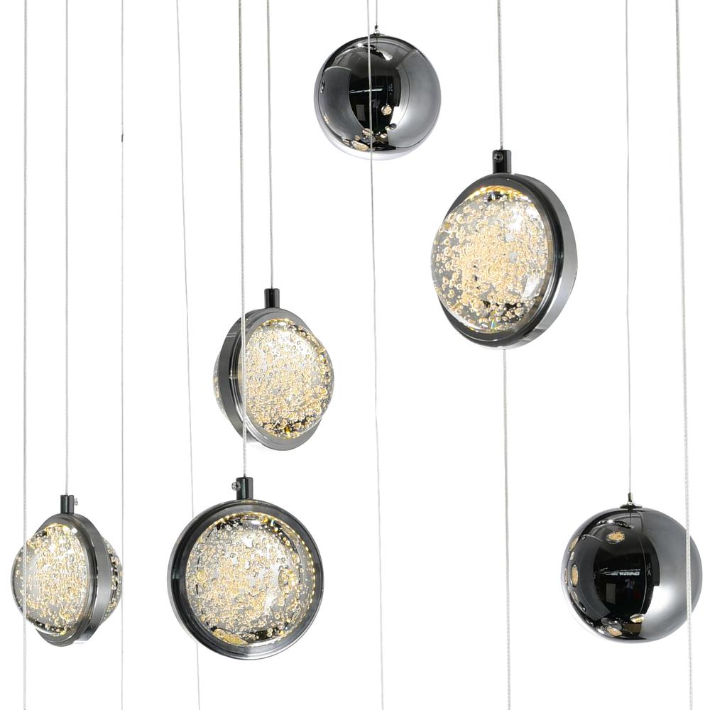 Salvador 40 in LED Integrated Polished Nickel Chandelier. Picture 3
