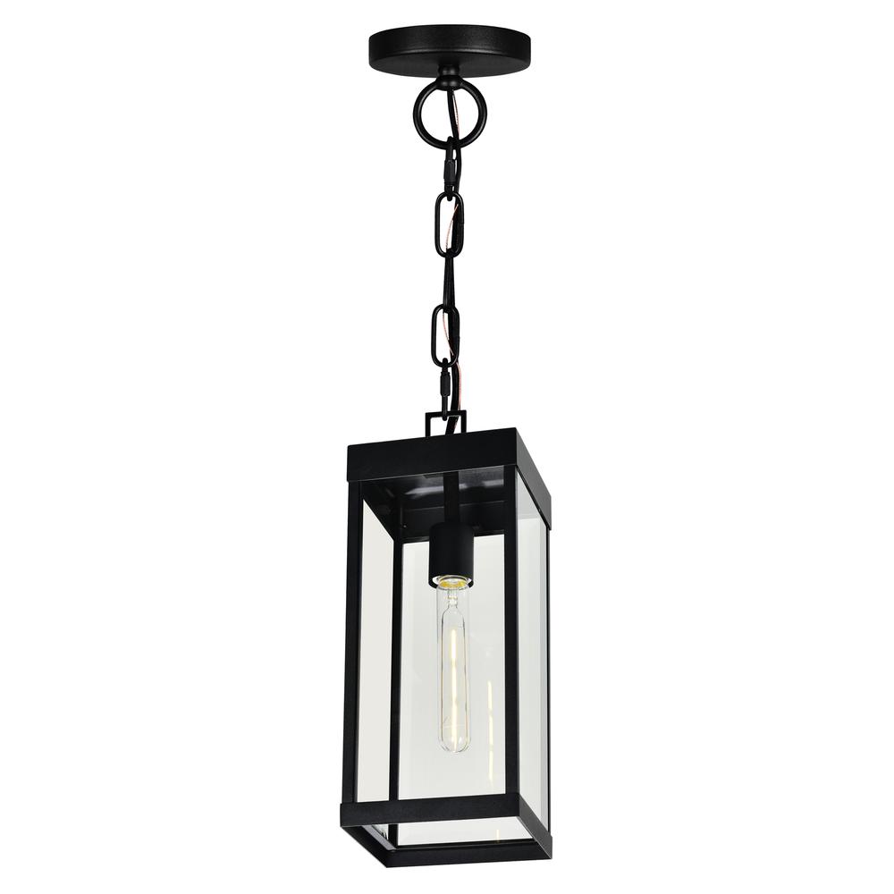 Windsor 1 Light Black Outdoor Ceiling Light. Picture 2