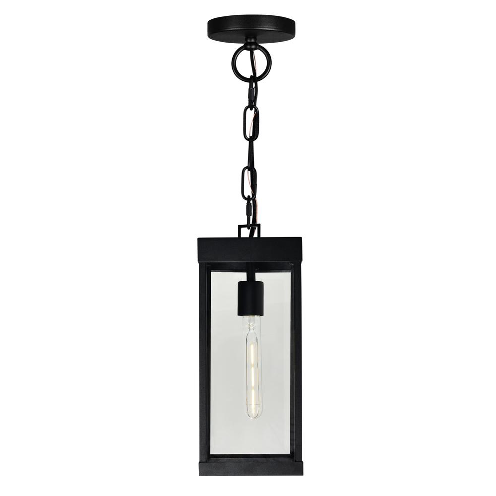 Windsor 1 Light Black Outdoor Ceiling Light. Picture 3