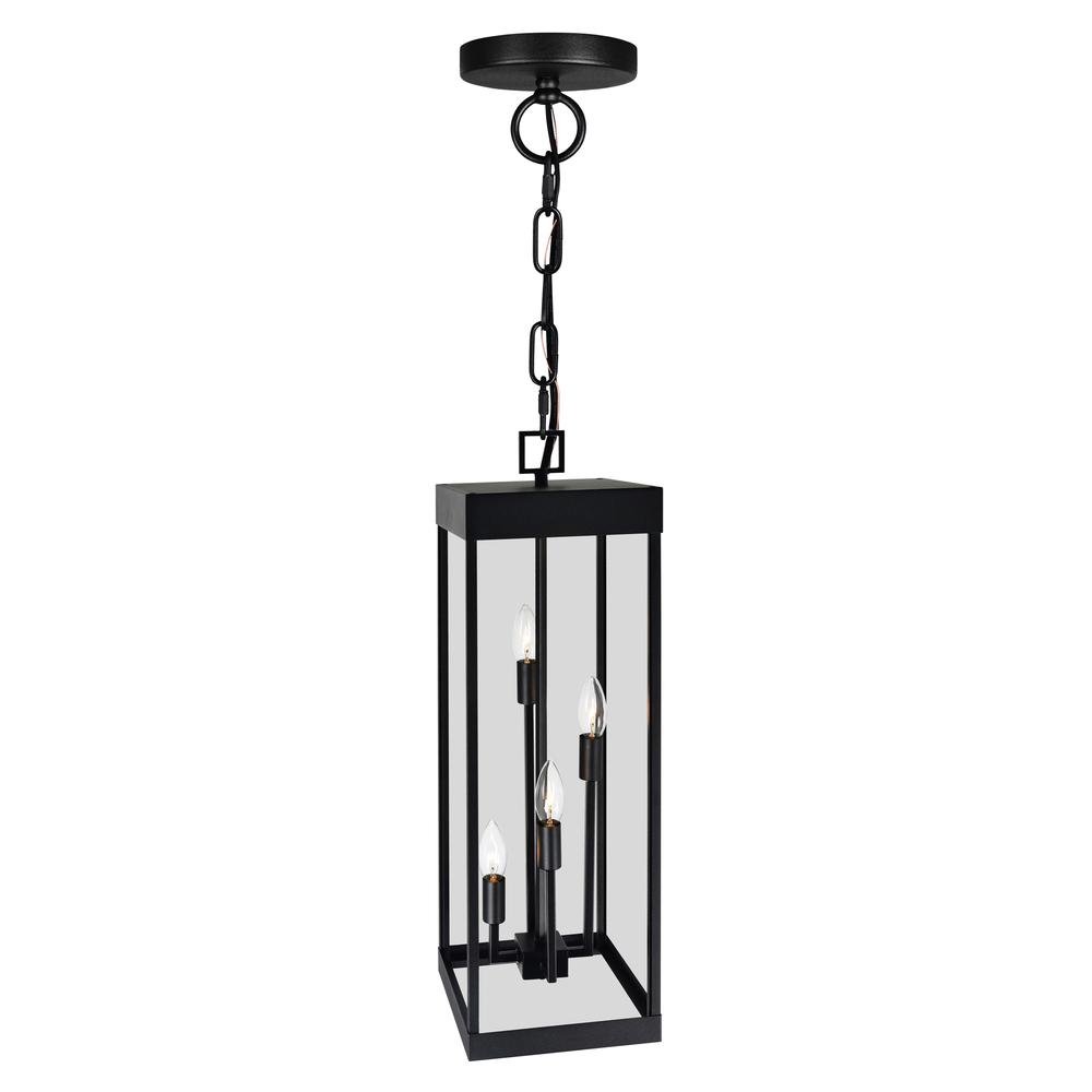 Windsor 4 Light Black Outdoor Ceiling Light. Picture 2