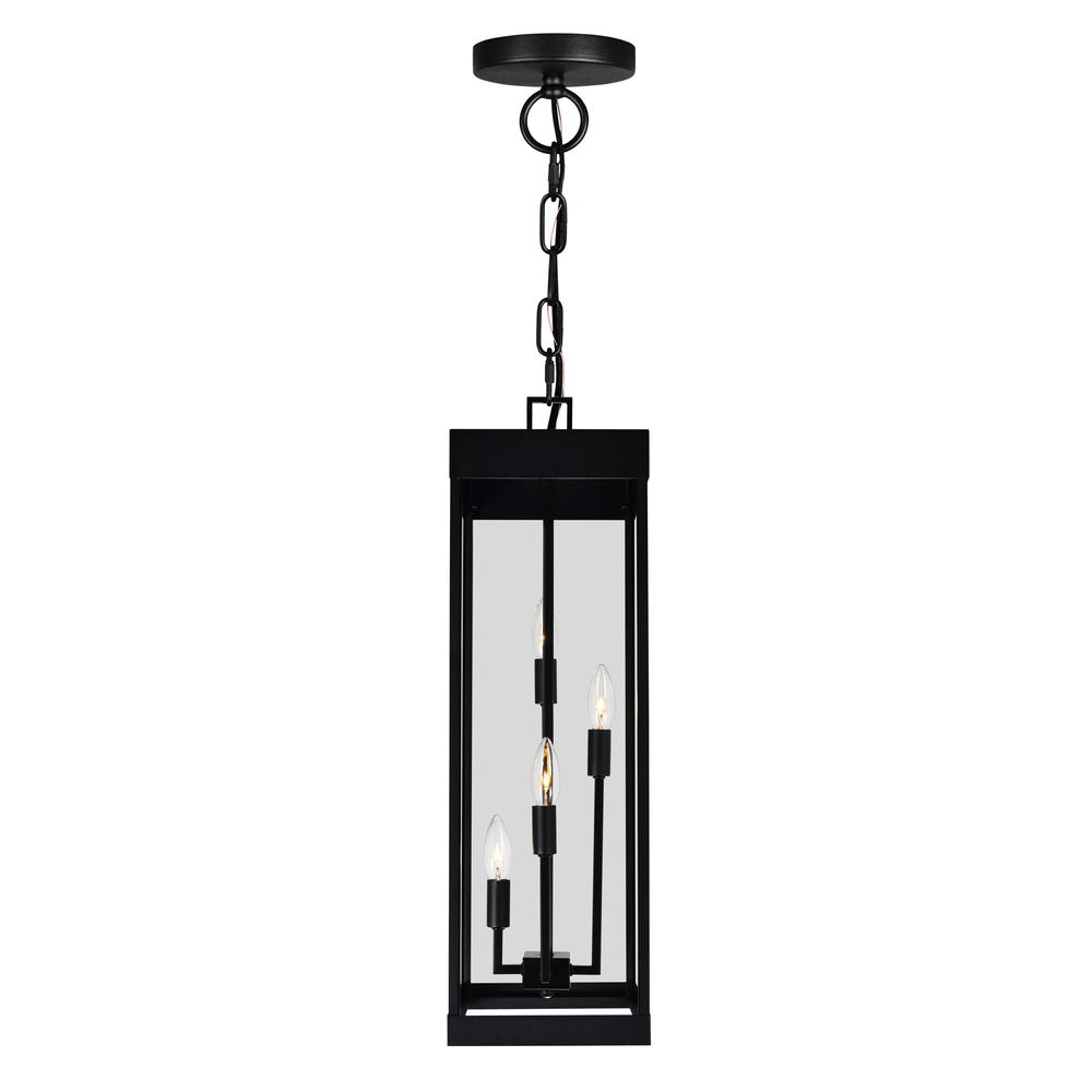 Windsor 4 Light Black Outdoor Ceiling Light. Picture 3