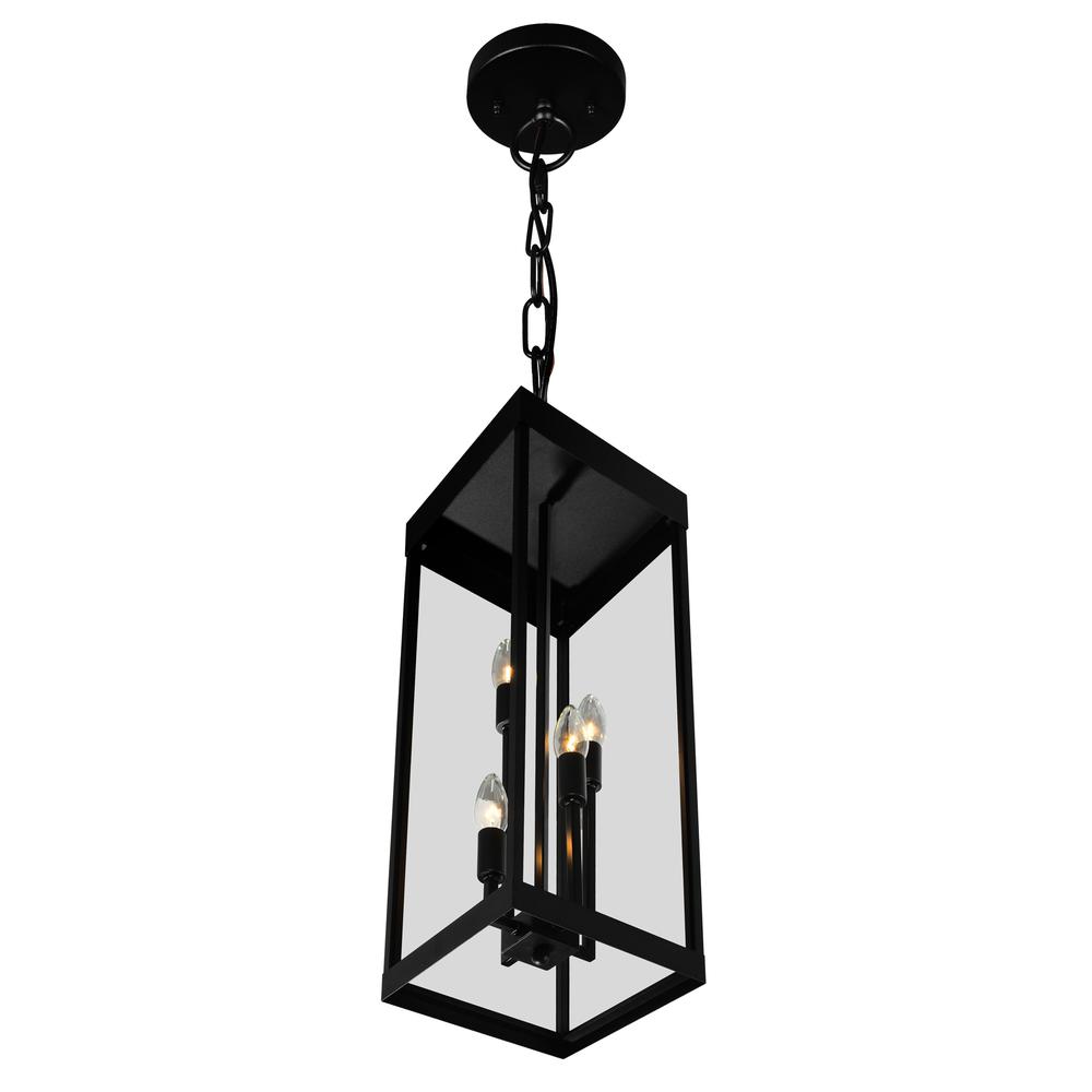 Windsor 4 Light Black Outdoor Ceiling Light. Picture 4