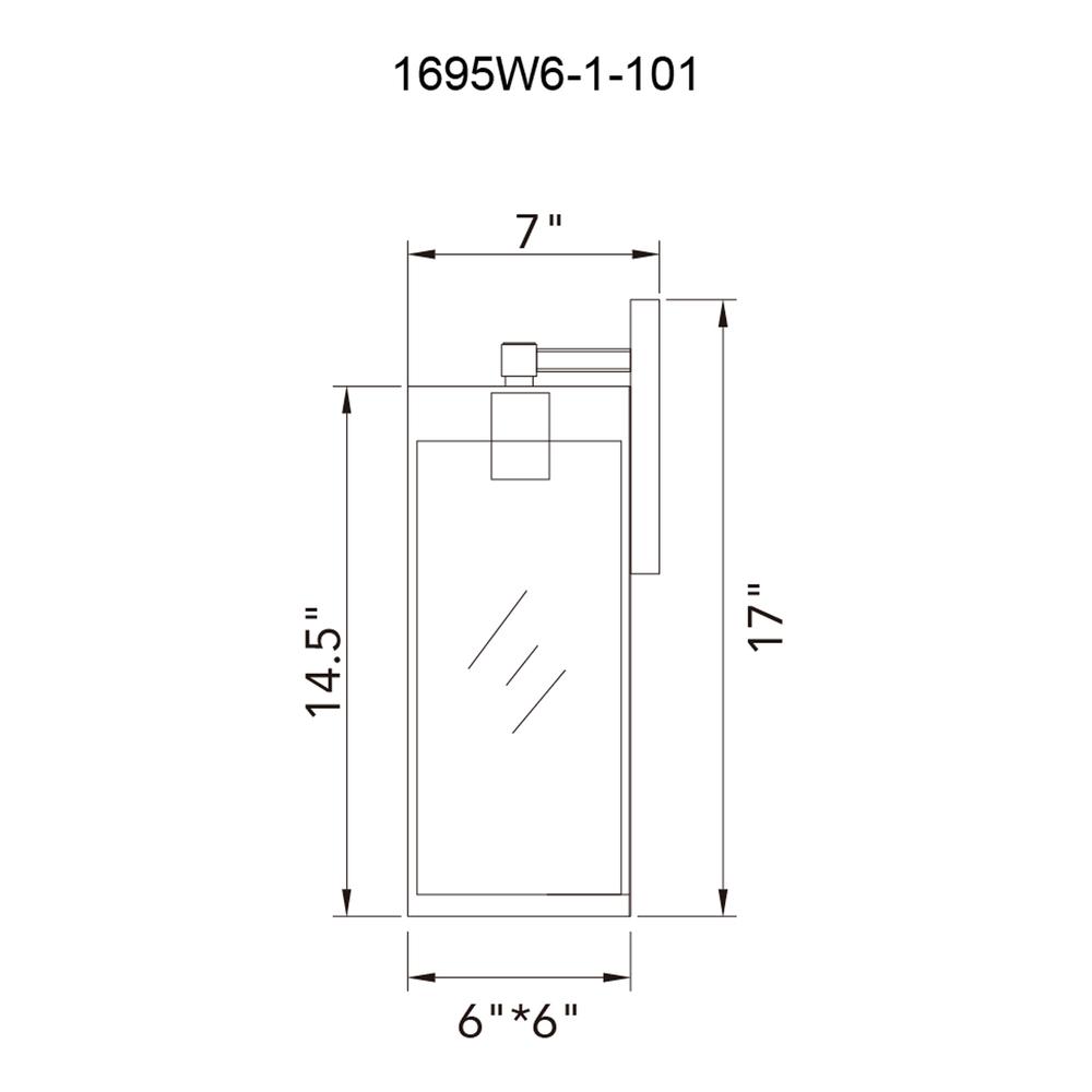 Windsor 1 Light Black Outdoor Wall Light. Picture 6