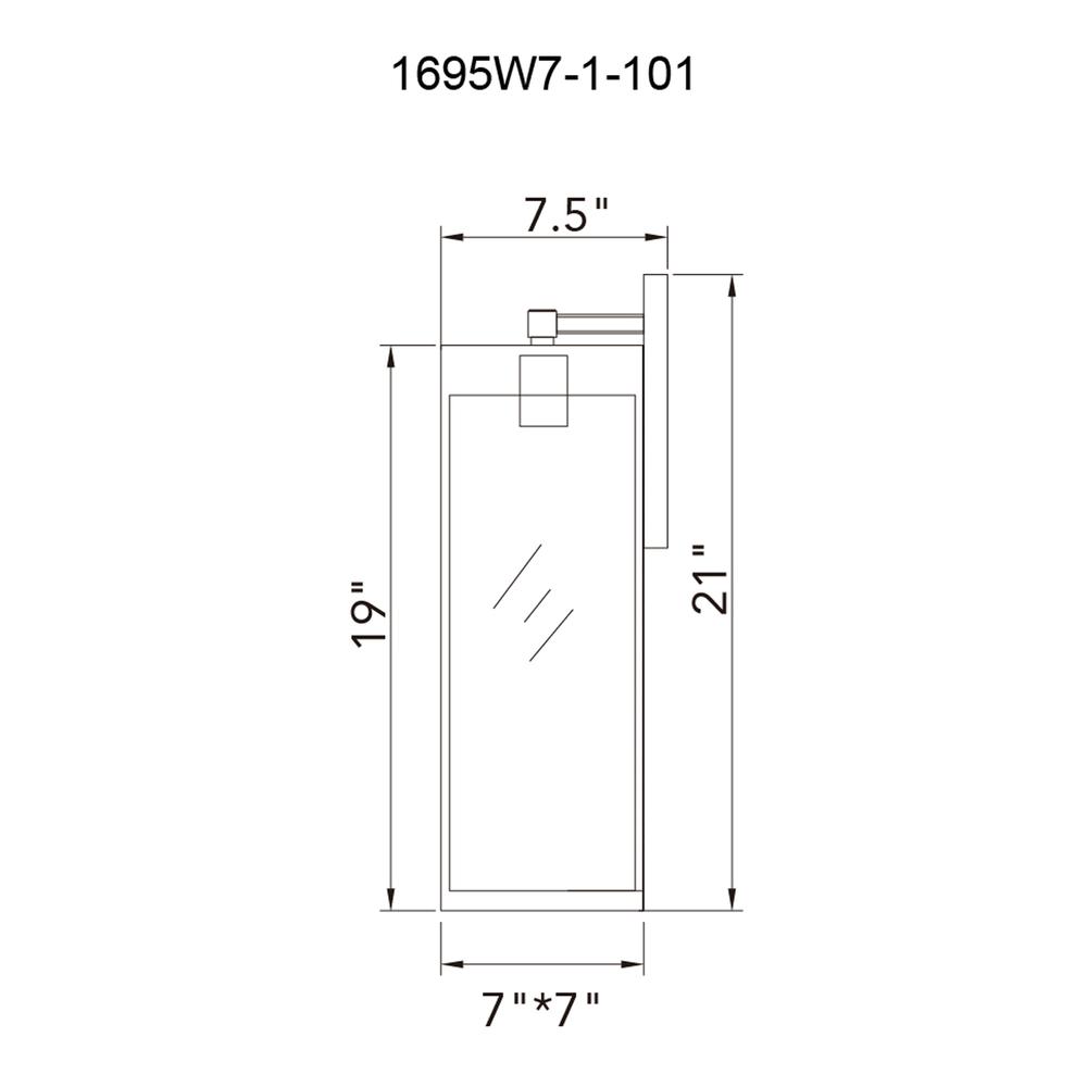 Windsor 1 Light Black Outdoor Wall Light. Picture 6