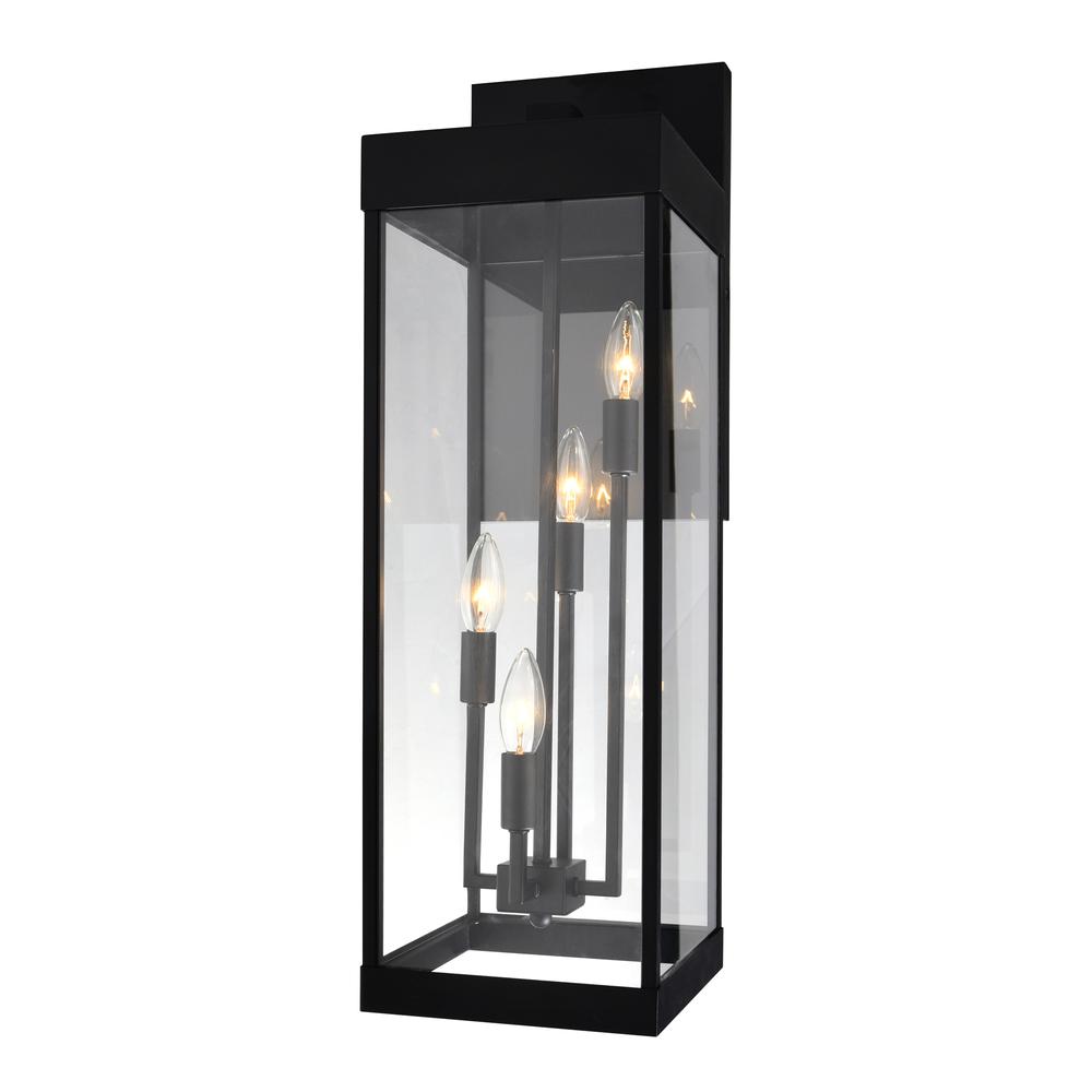 Windsor 4 Light Black Outdoor Wall Light. Picture 1