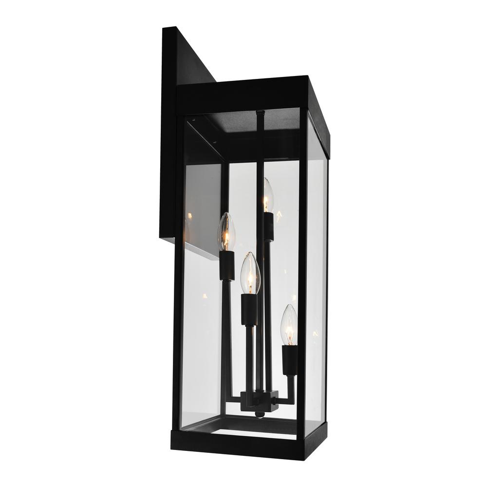 Windsor 4 Light Black Outdoor Wall Light. Picture 2