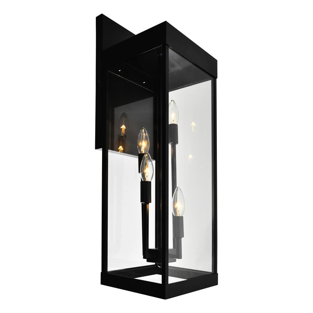 Windsor 4 Light Black Outdoor Wall Light. Picture 3