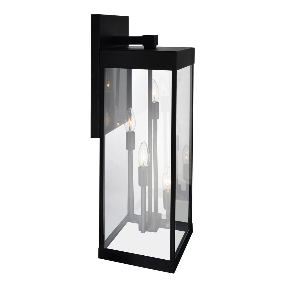 Windsor 4 Light Black Outdoor Wall Light. Picture 4