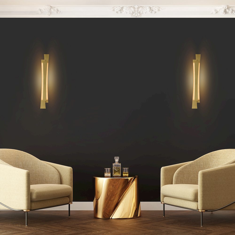 Candora Integrated LED Brass Vanity Light. Picture 10