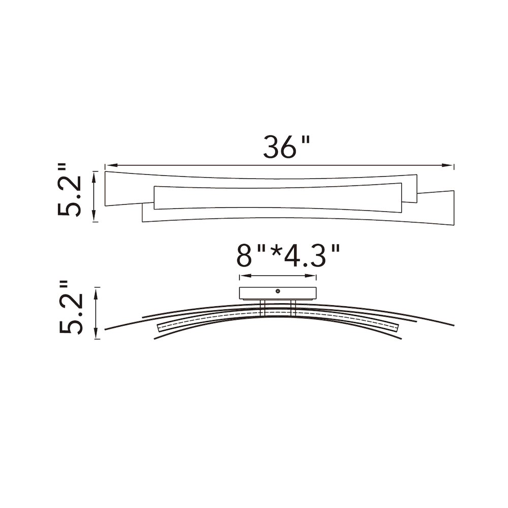 Candora Integrated LED Brass Vanity Light. Picture 11