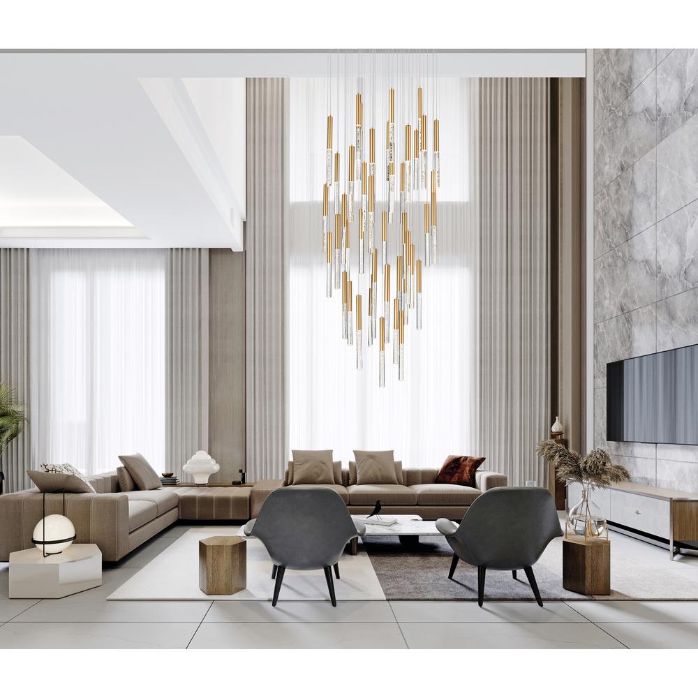 Dragonswatch LED Integrated Chandelier with Satin Gold Finish. Picture 4