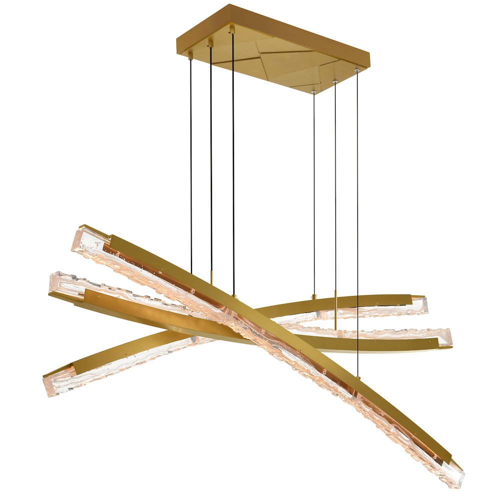 Saber Integrated LED Brass Chandelier. Picture 1