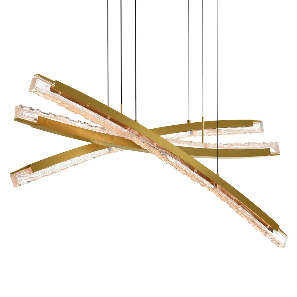 Saber Integrated LED Brass Chandelier. Picture 2