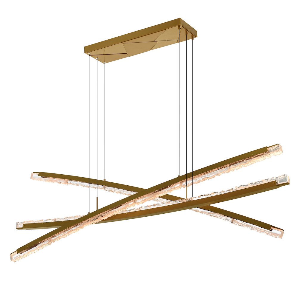 Saber Integrated LED Brass Chandelier. Picture 1