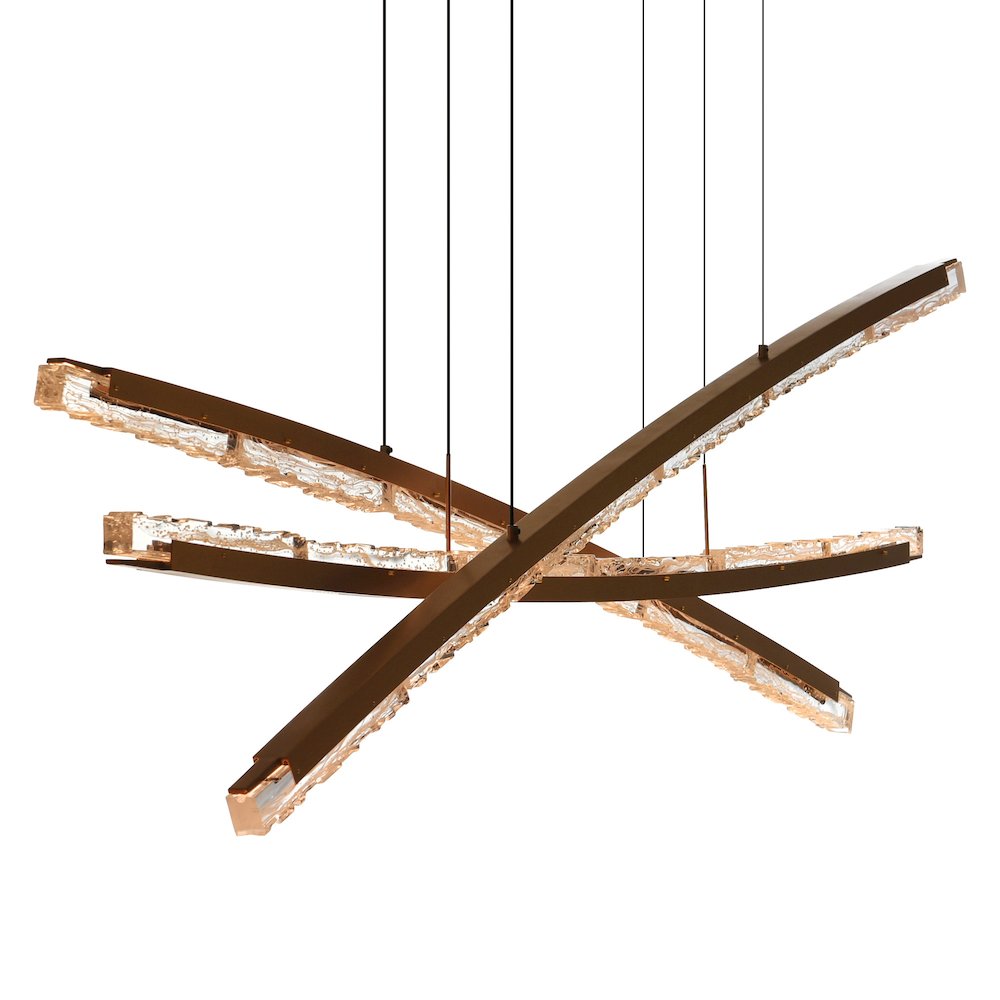 Saber Integrated LED Brass Chandelier. Picture 3