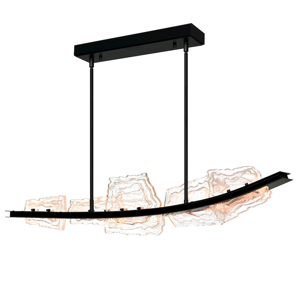 Arcus Integrated LED 50in Black Chandelier with Handcrafted Glass. Picture 21