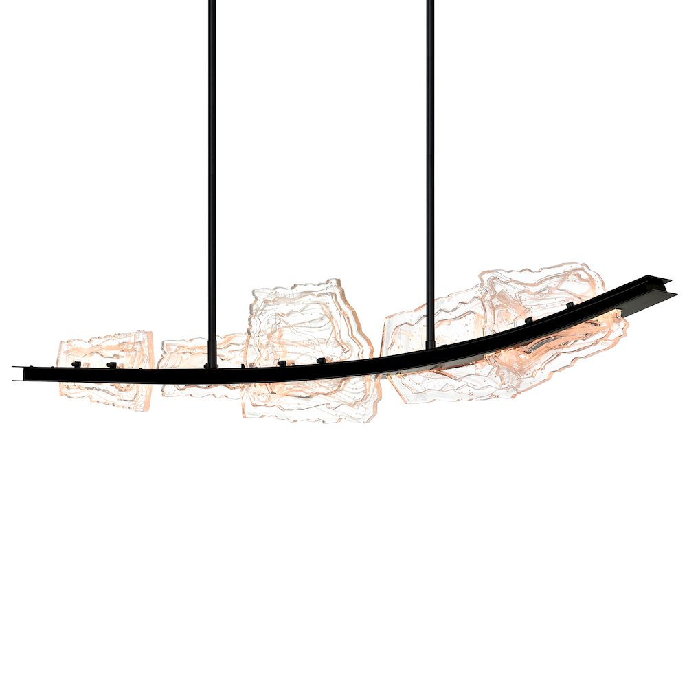 Arcus Integrated LED 50in Black Chandelier with Handcrafted Glass. Picture 4