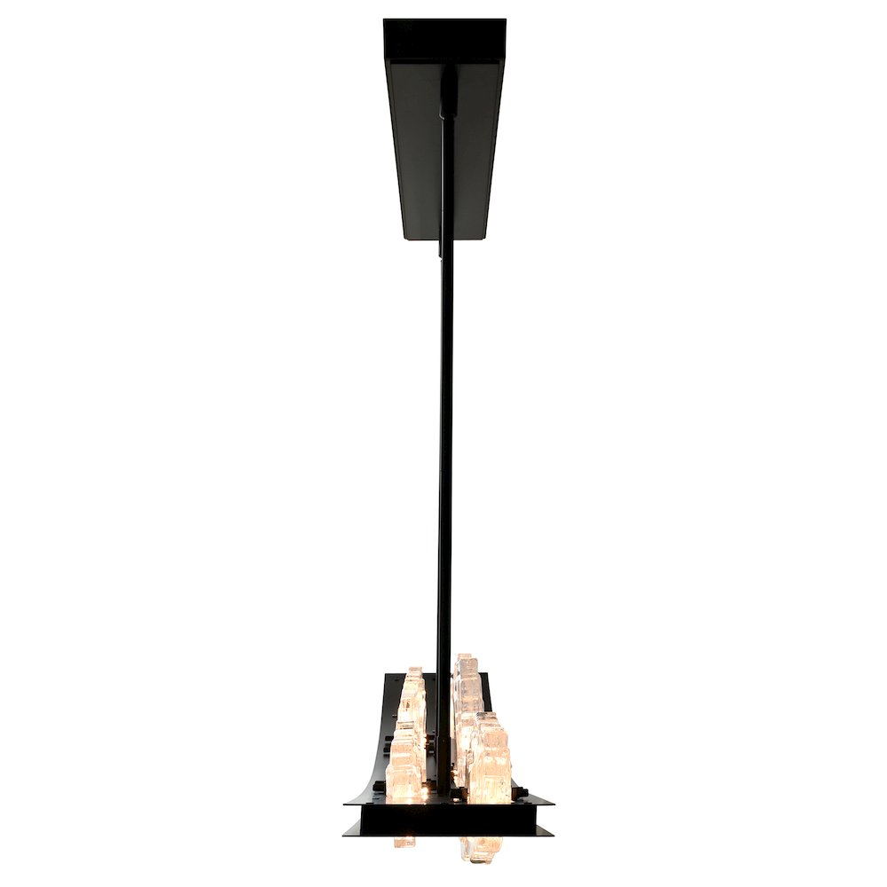 Arcus Integrated LED 50in Black Chandelier with Handcrafted Glass. Picture 3