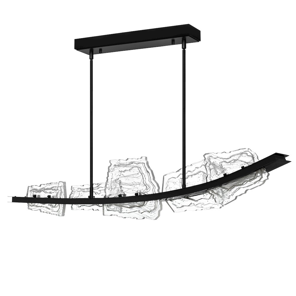 Arcus Integrated LED 50in Black Chandelier with Handcrafted Glass. Picture 2