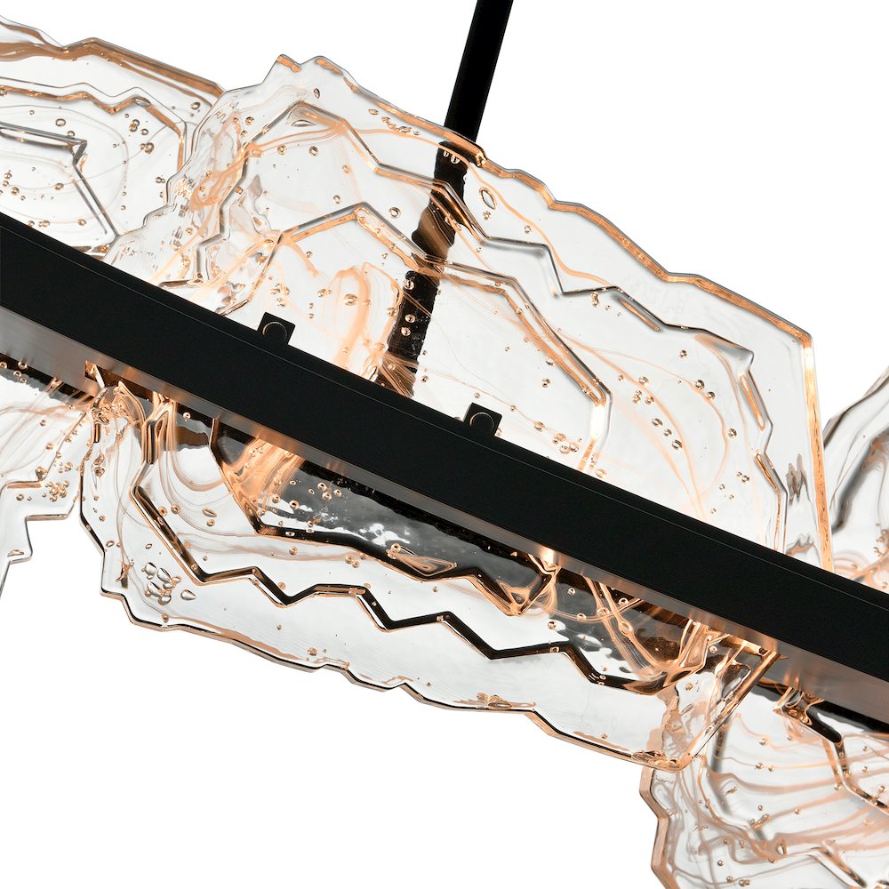 Arcus Integrated LED 50in Black Chandelier with Handcrafted Glass. Picture 11