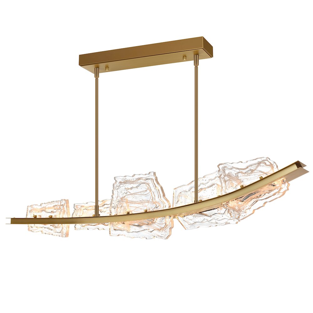 Arcus Integrated LED 50in Brass Chandelier with Handcrafted Glass. Picture 21