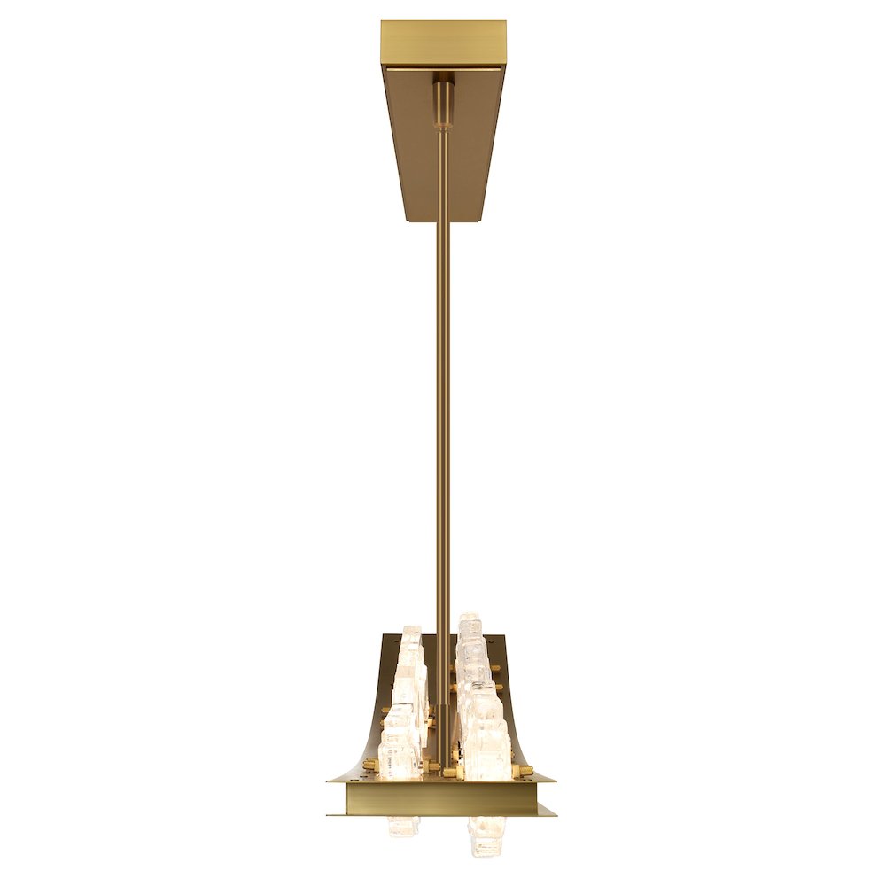 Arcus Integrated LED 50in Brass Chandelier with Handcrafted Glass. Picture 3