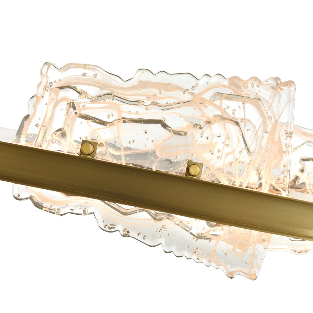 Arcus Integrated LED 50in Brass Chandelier with Handcrafted Glass. Picture 9