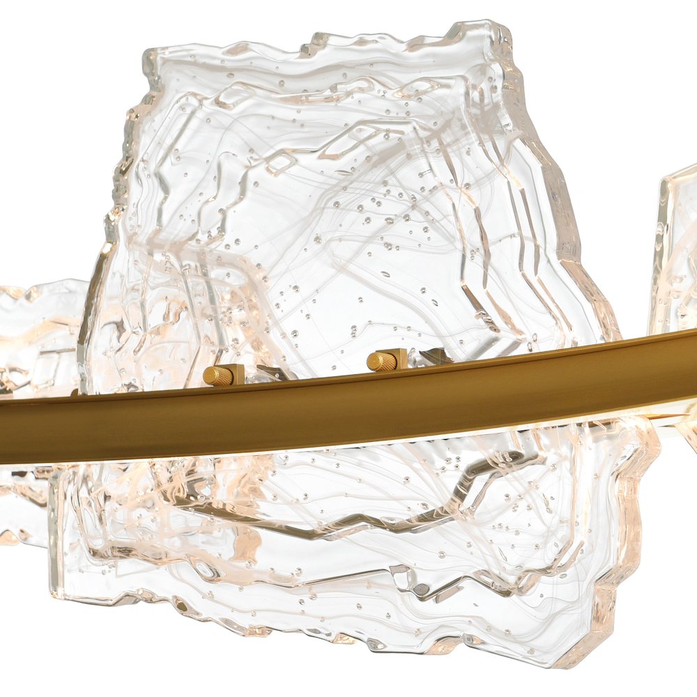 Arcus Integrated LED 50in Brass Chandelier with Handcrafted Glass. Picture 10