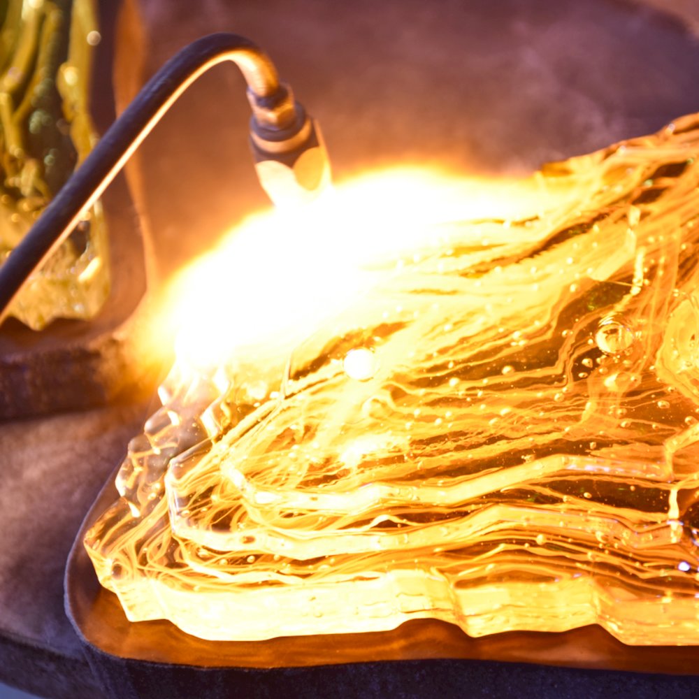 Arcus Integrated LED 50in Brass Chandelier with Handcrafted Glass. Picture 15