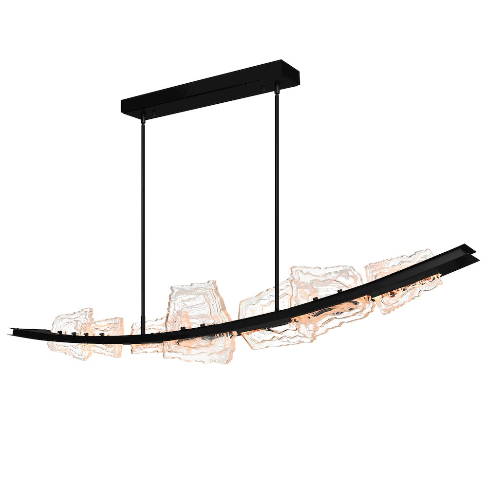 Arcus Integrated LED 70in Black Chandelier with Handcrafted Glass. Picture 22