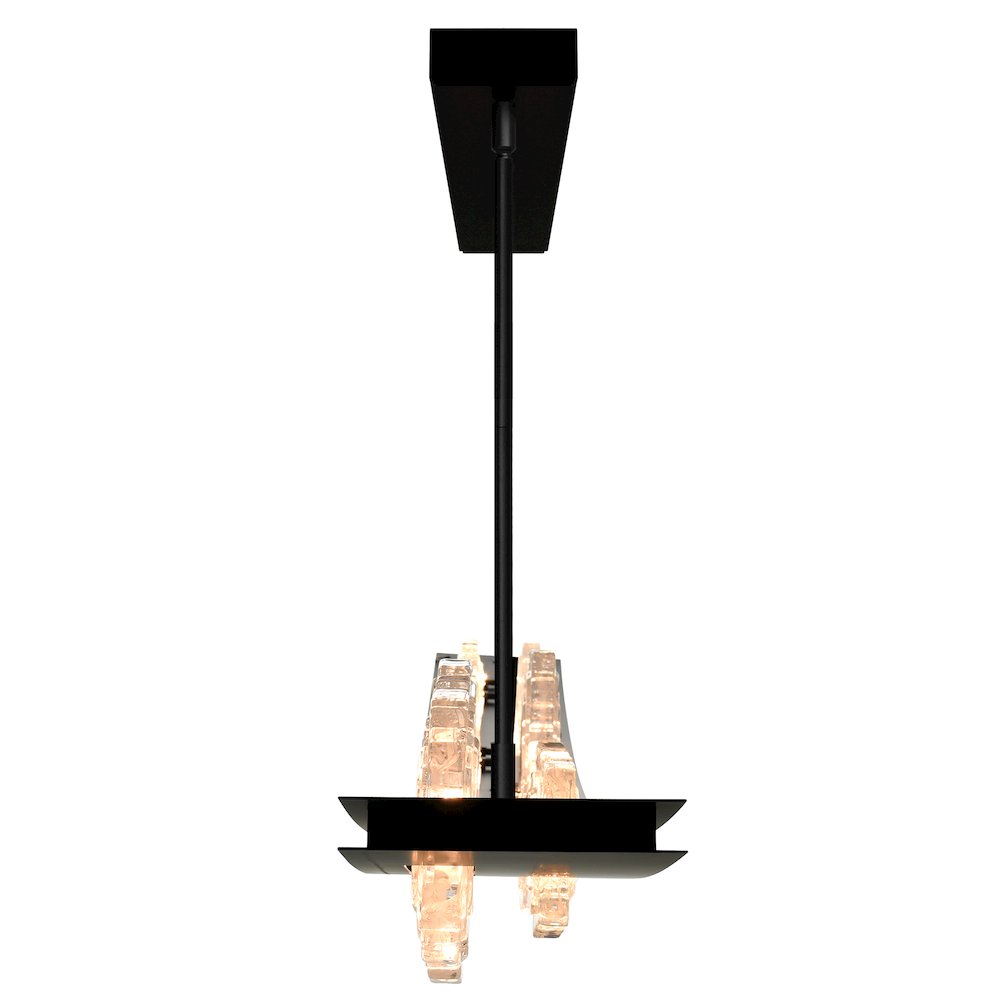 Arcus Integrated LED 70in Black Chandelier with Handcrafted Glass. Picture 2