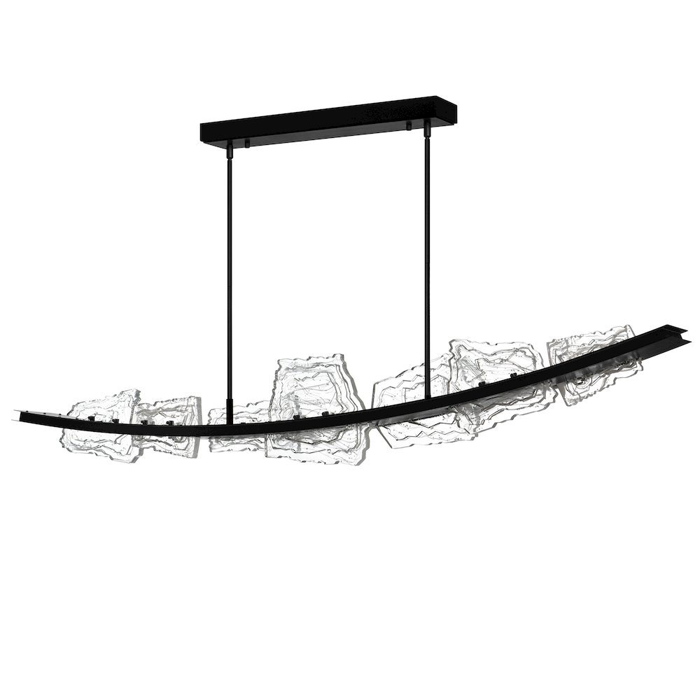 Arcus Integrated LED 70in Black Chandelier with Handcrafted Glass. Picture 3