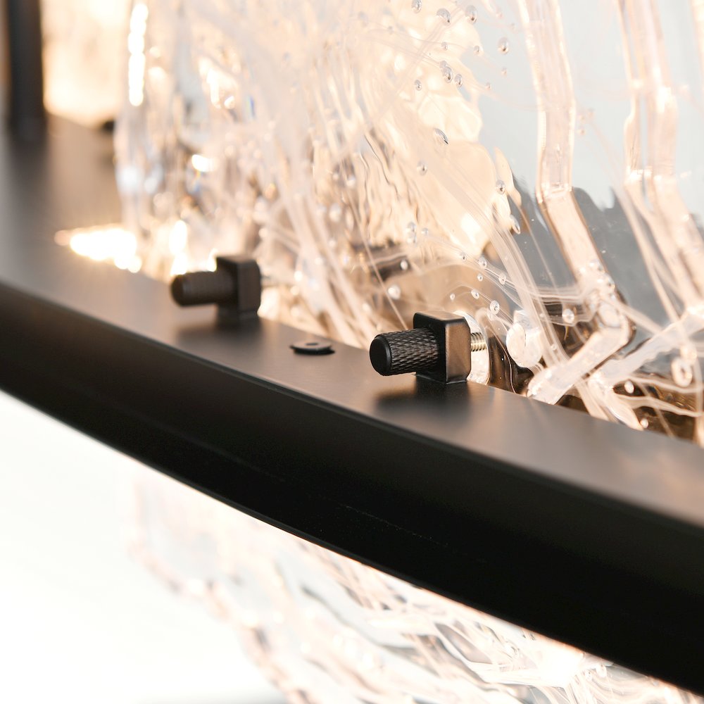 Arcus Integrated LED 70in Black Chandelier with Handcrafted Glass. Picture 6