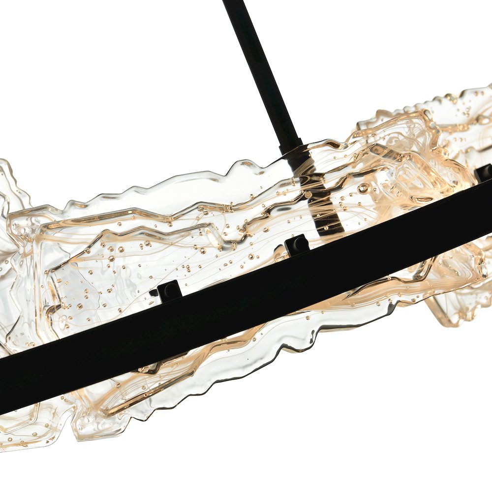 Arcus Integrated LED 70in Black Chandelier with Handcrafted Glass. Picture 10
