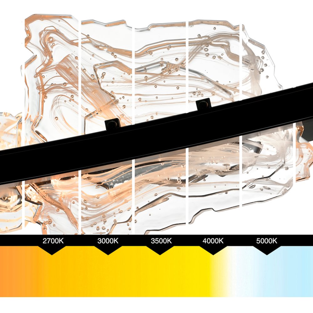 Arcus Integrated LED 70in Black Chandelier with Handcrafted Glass. Picture 13