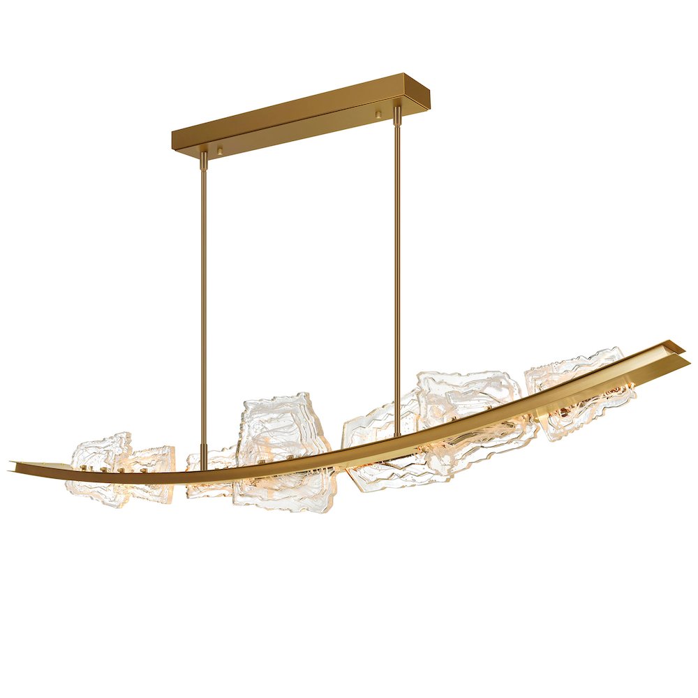 Arcus Integrated LED 70in Brass Chandelier with Handcrafted Glass. Picture 21